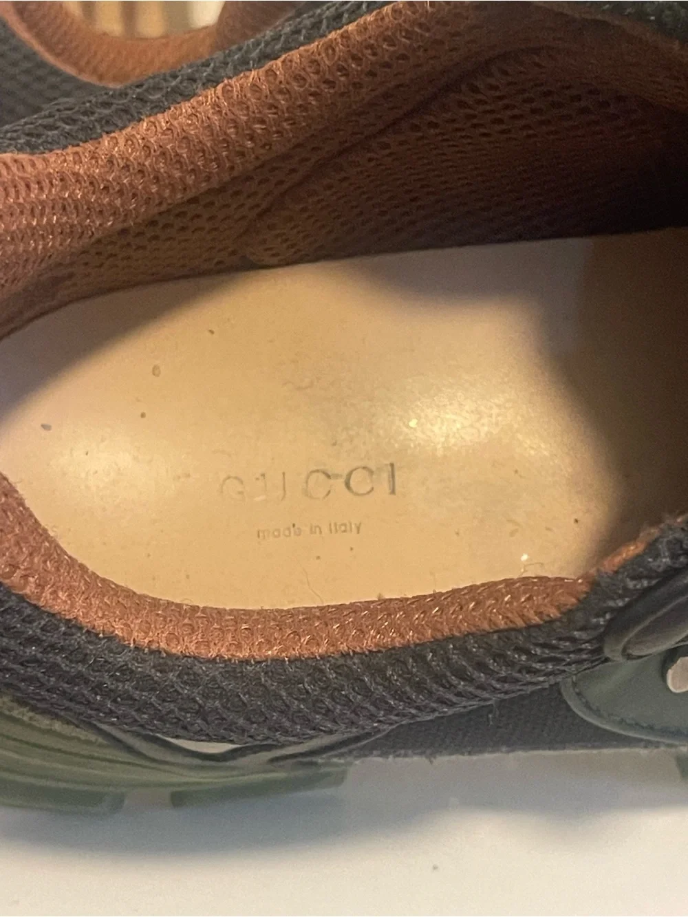 Gucci Black & Green Men's Chunky Lace-Up Sneakers